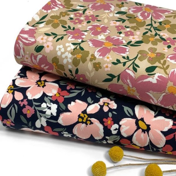 RESTSTÜCK 1,10m !!! - Viskose Stretch Satin - Rosella - navy
