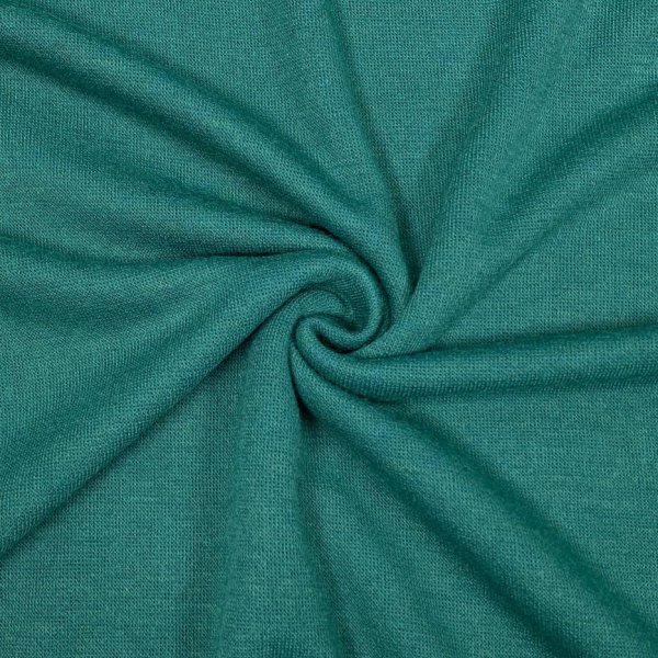 RESTSTÜCK 0,90m !!! - Viskose Strick Jersey - Merino Touch - uni - petrol