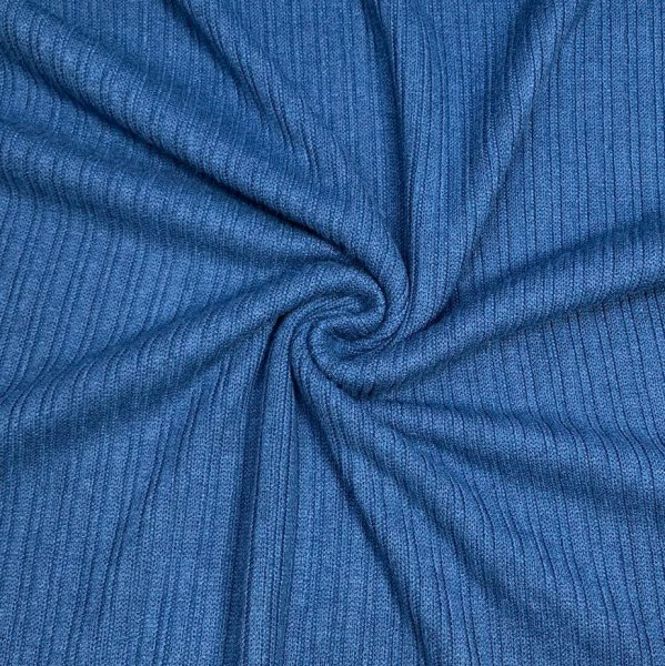 RESTSTÜCK 0,50m !!! - Viskose Strick - gerippt - indigoblau