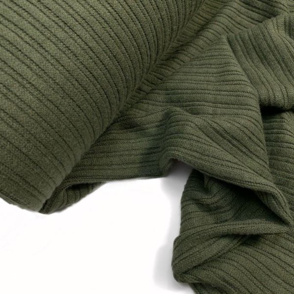 RESTSTÜCK 50cm !!! - Viskose Strick - gerippt - khaki