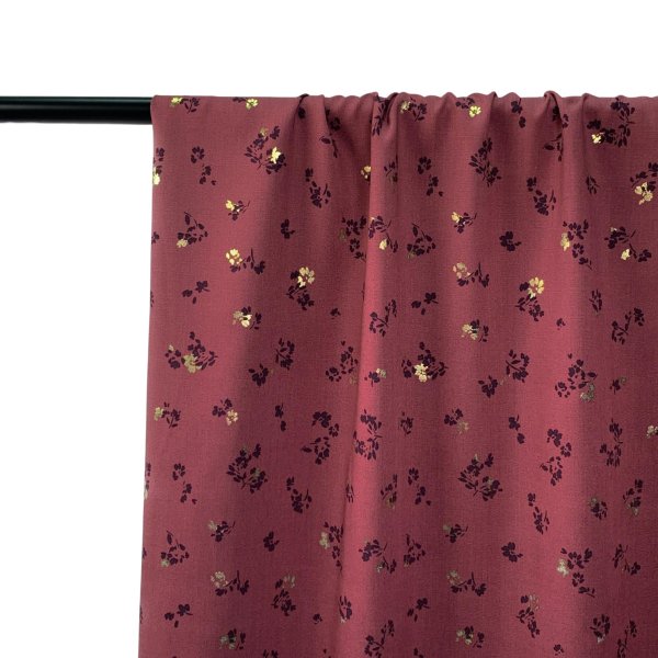 RESTSTÜCK 0,90m !!! - Viskose - Talvi - beere/gold