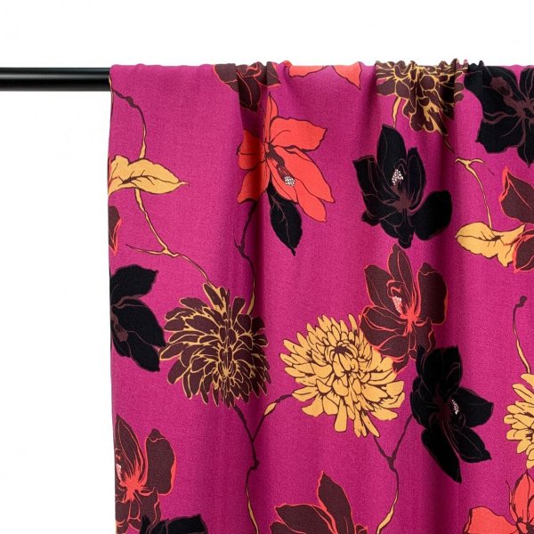 RESTSTÜCK 0,80m !!! - Viskose Twill - Flower Agata - fuchsia