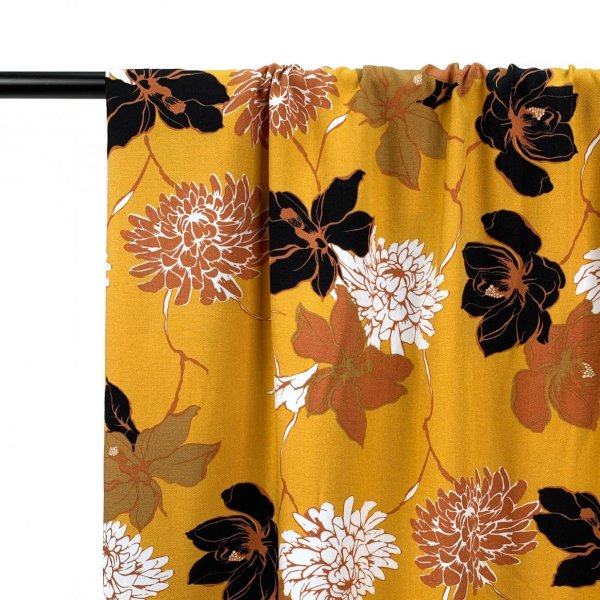 Viskose Twill - Flower Agata - ocker