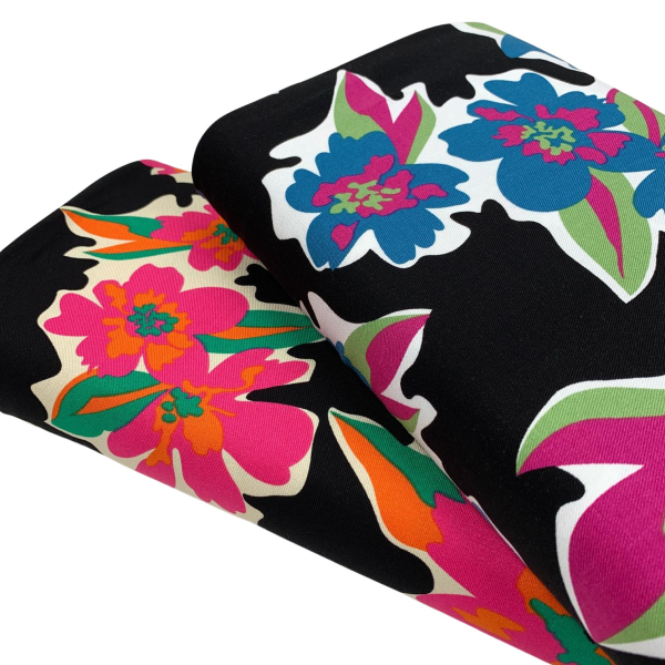 RESTSTÜCK 1,10m !!! - Viskose Twill - Flower Julieta - blau
