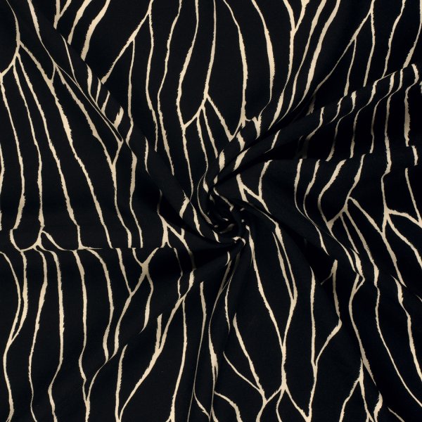 Viskose Twill - Linear Spirit - black/creme