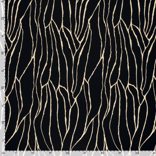 Viskose Twill - Linear Spirit - black/creme