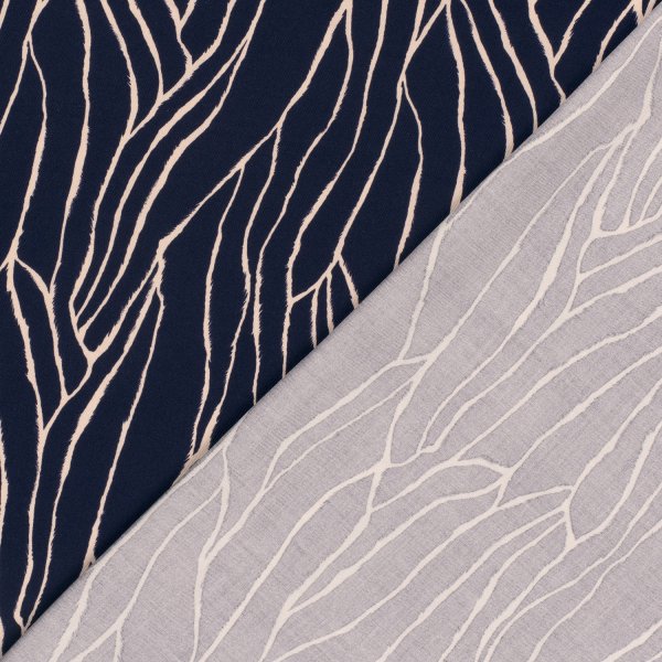 Viskose Twill - Linear Spirit - navy/nude
