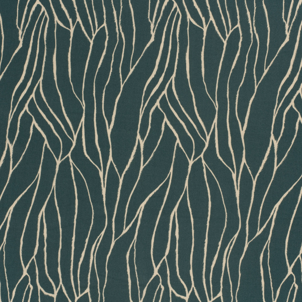 RESTSTÜCK 0,70m !!! - Viskose Twill - Linear Spirit - petrol/sand