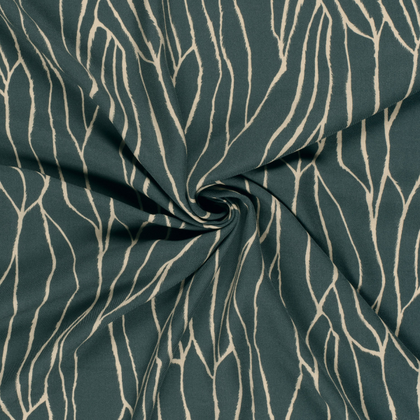 RESTSTÜCK 0,70m !!! - Viskose Twill - Linear Spirit - petrol/sand