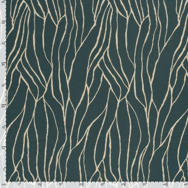 RESTSTÜCK 0,70m !!! - Viskose Twill - Linear Spirit - petrol/sand