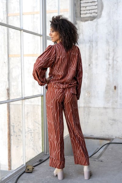 Viskose Twill - Linear Spirit - rost/light rose