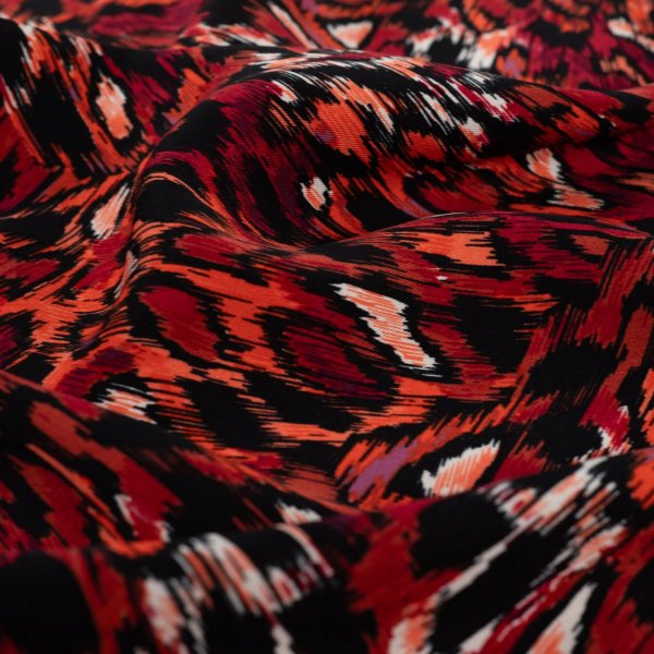 Viskose Twill - Shari Leo - dark red/black