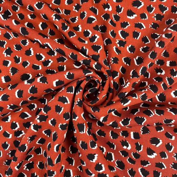 Viskose Twill - Tupfen - rost/schwarz