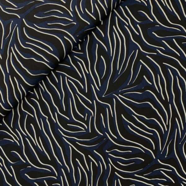 RESTSTÜCK 1,90m !!! - Viskose - Zebra - marine