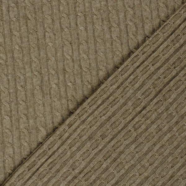 Viskose Zopfstrick - Scandi - khaki meliert