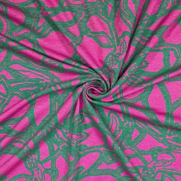 Viskosejersey - Capaia - magenta/grün
