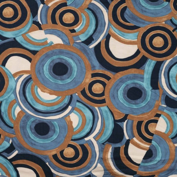 Viskosejersey - Circle - denim