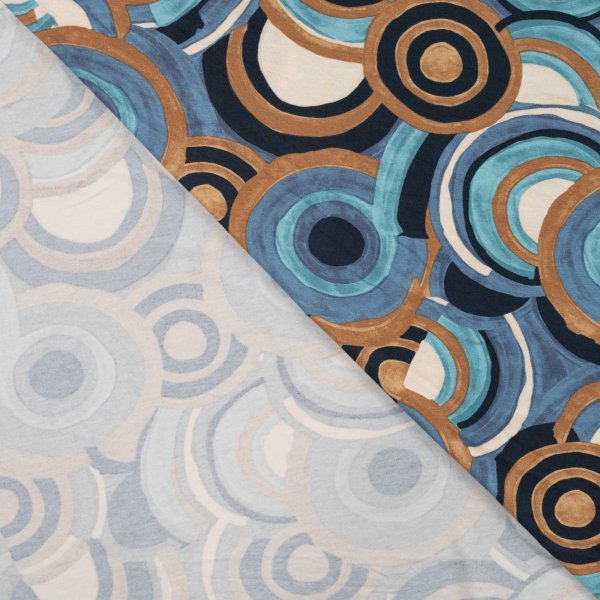 Viskosejersey - Circle - denim