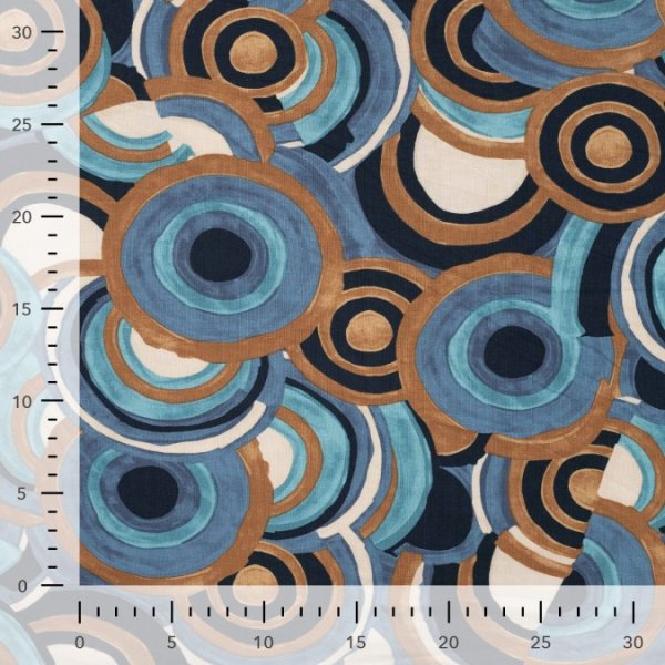 Viskosejersey - Circle - denim