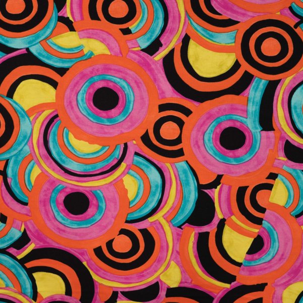 Viskosejersey - Circle - fuchsia