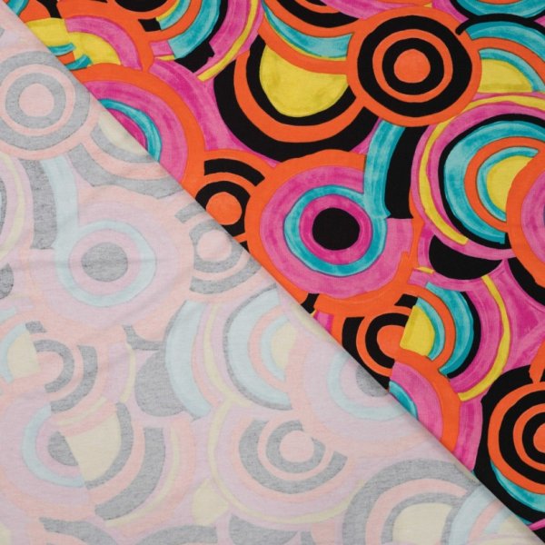 Viskosejersey - Circle - fuchsia