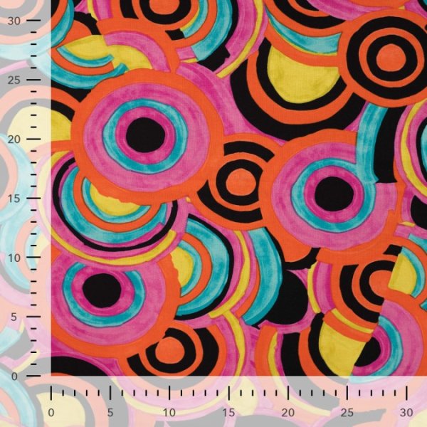 Viskosejersey - Circle - fuchsia