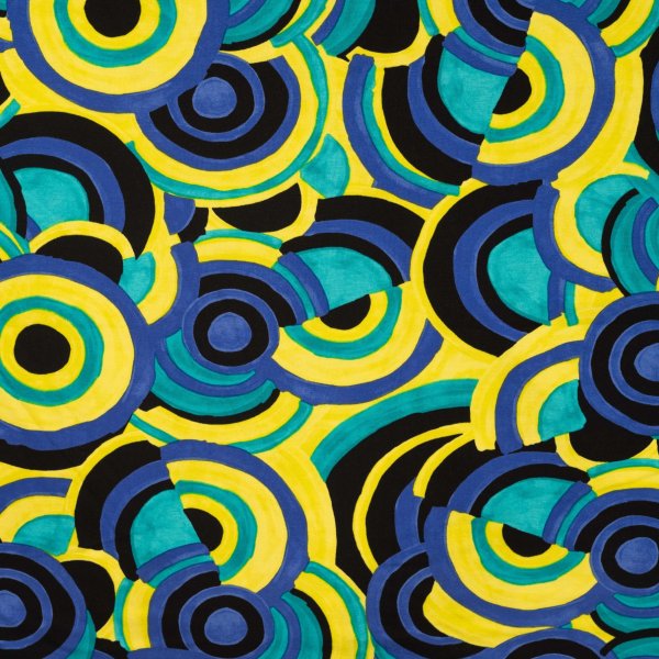 Viskosejersey - Circle - royal