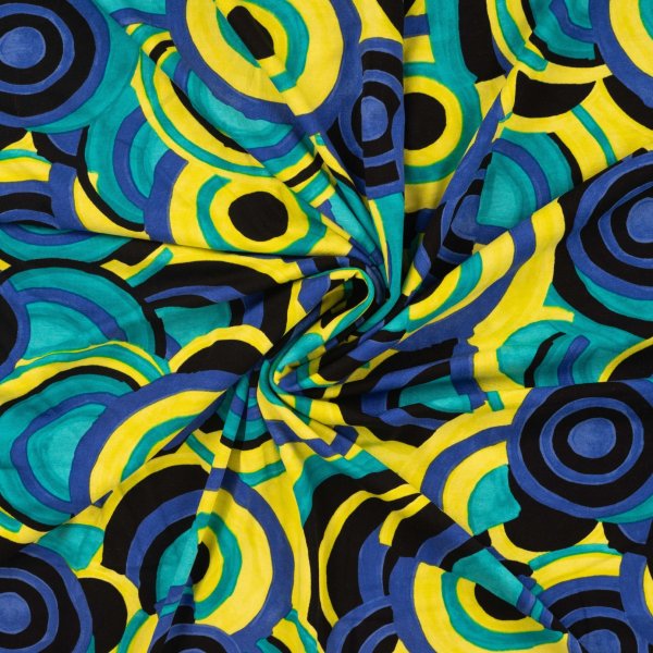Viskosejersey - Circle - royal
