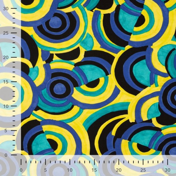 Viskosejersey - Circle - royal