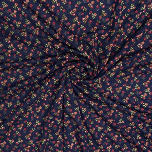 RESTSTÜCK 1,0m !!! - Viskosejersey - Field of Flowers - navy