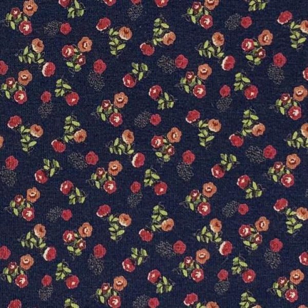RESTSTÜCK 1,0m !!! - Viskosejersey - Field of Flowers - navy