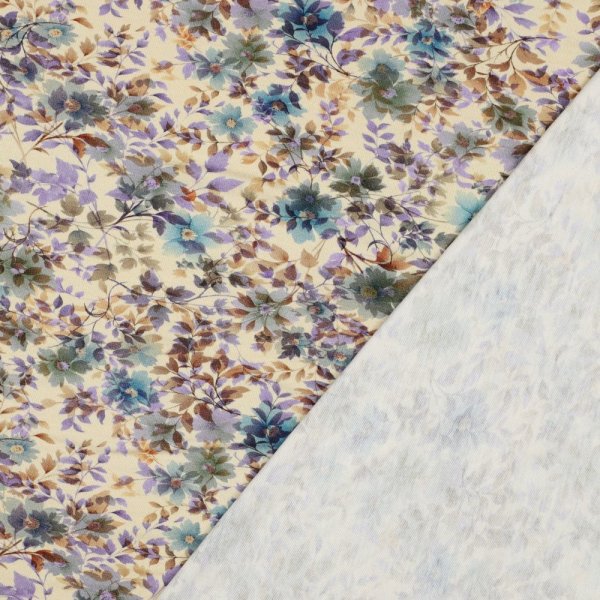 Viskosejersey - Helice Flowers - sand