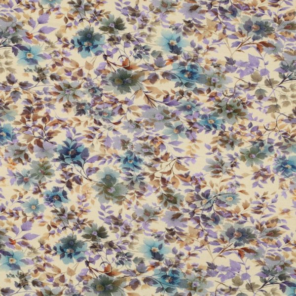 Viskosejersey - Helice Flowers - sand