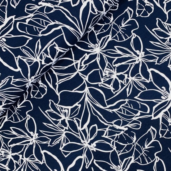 RESTSTÜCK 1,0m !!! - Viskosejersey - Lilly - marine