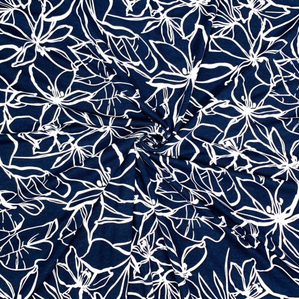 RESTSTÜCK 1,0m !!! - Viskosejersey - Lilly - marine