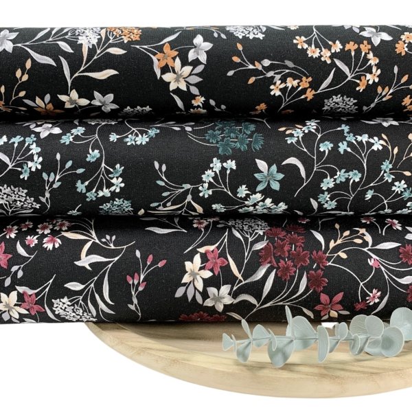 RESTSTÜCK 0,60m !!! - Viskosejersey - Mareen Flower - beere