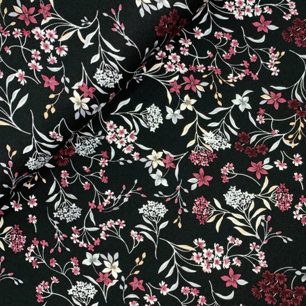 RESTSTÜCK 0,60m !!! - Viskosejersey - Mareen Flower - beere