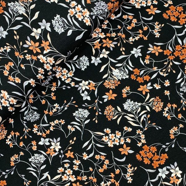Viskosejersey - Mareen Flower - ocker