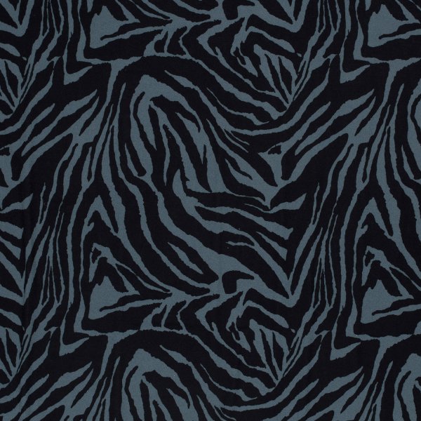 Viskosejersey - Night Line - greyblue/black