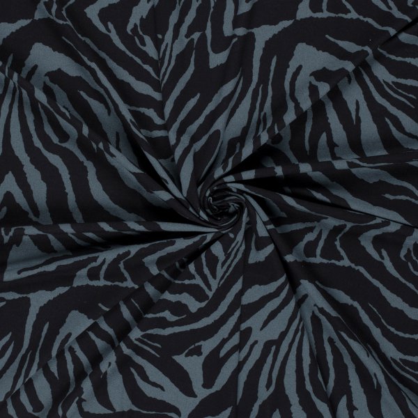 Viskosejersey - Night Line - greyblue/black