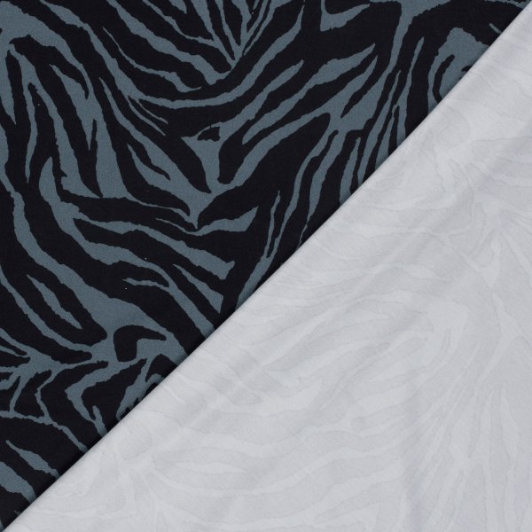 Viskosejersey - Night Line - greyblue/black