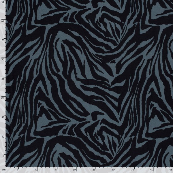 Viskosejersey - Night Line - greyblue/black
