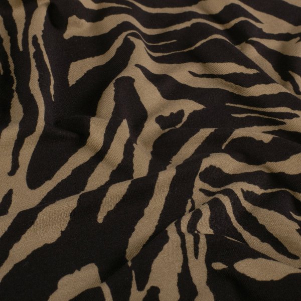 Viskosejersey - Night Line - kamel/black