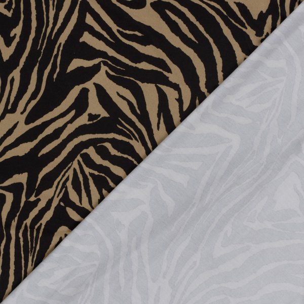 Viskosejersey - Night Line - kamel/black