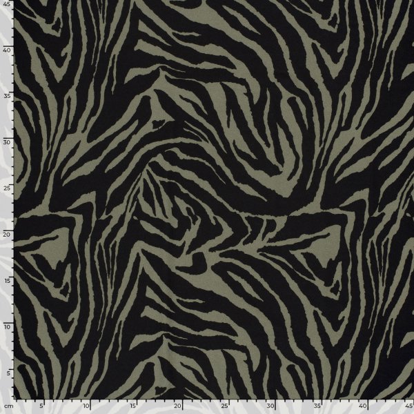 Viskosejersey - Night Line - khaki/black