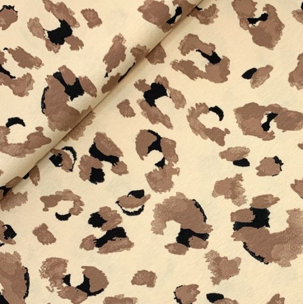RESTSTÜCK 1,30m !!! - Viskosejersey - Painted Leo - beige