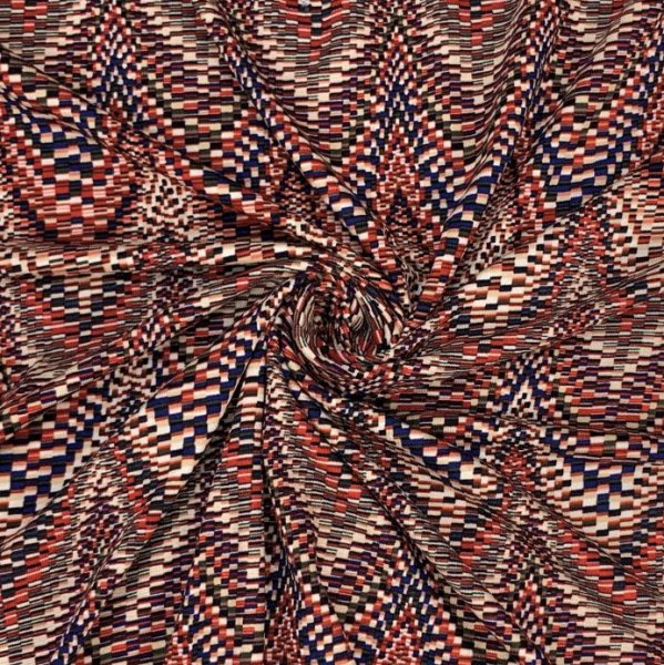 Viskosejersey - Pixels - red