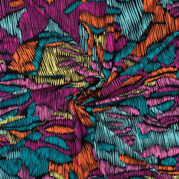 Viskosejersey - Scratches - fuchsia