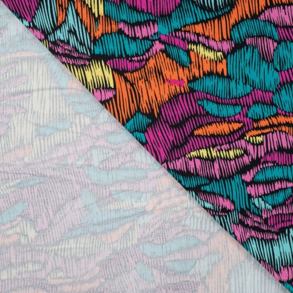 Viskosejersey - Scratches - fuchsia