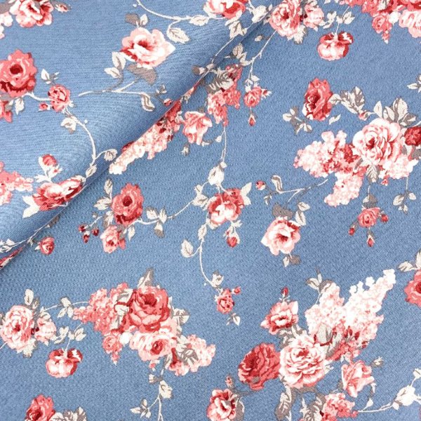 Viskosejersey - Stauchrosen - dusty blue